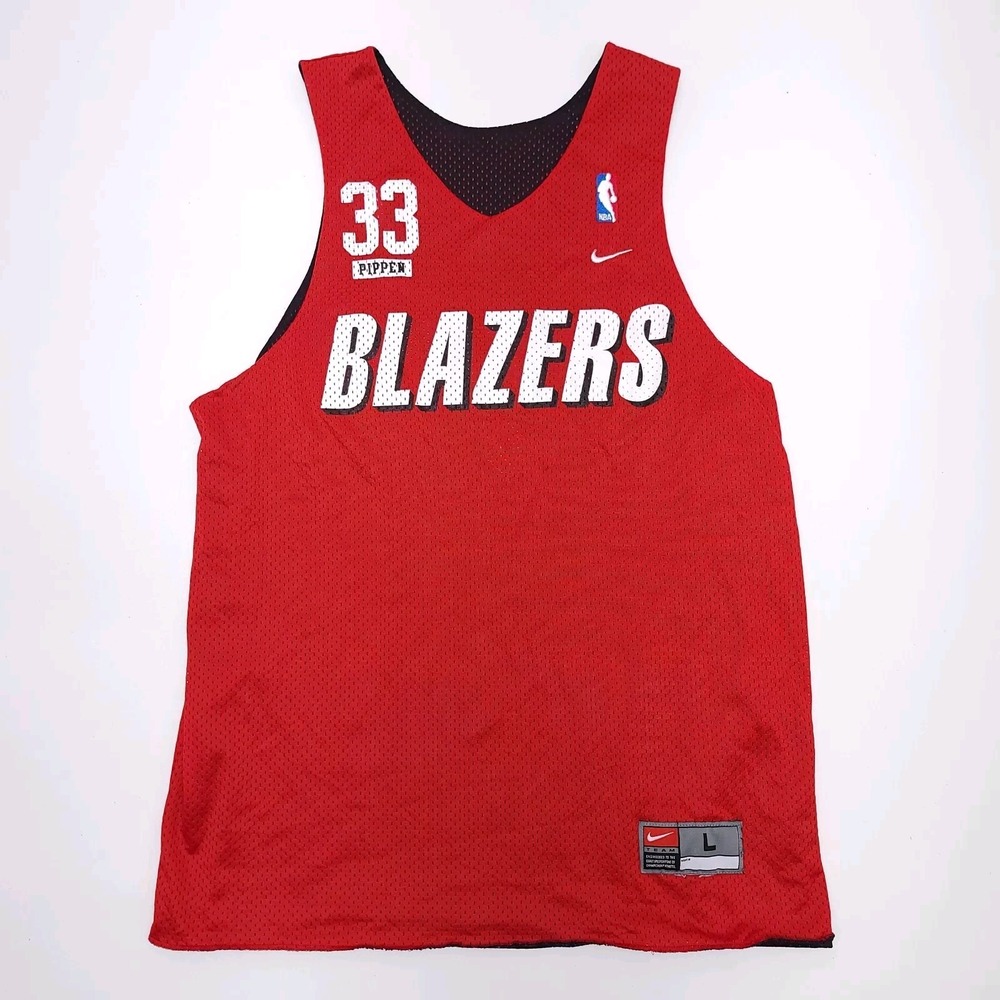 Scottie Pippen Blazers Size L Nike Team Practice Jersey Reversible Vintage READ
